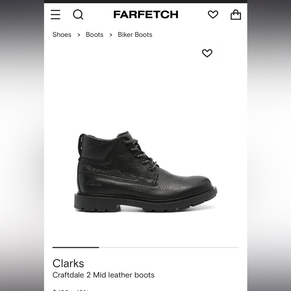 Clarks Craftdale 2 Black Leather Mid Boots